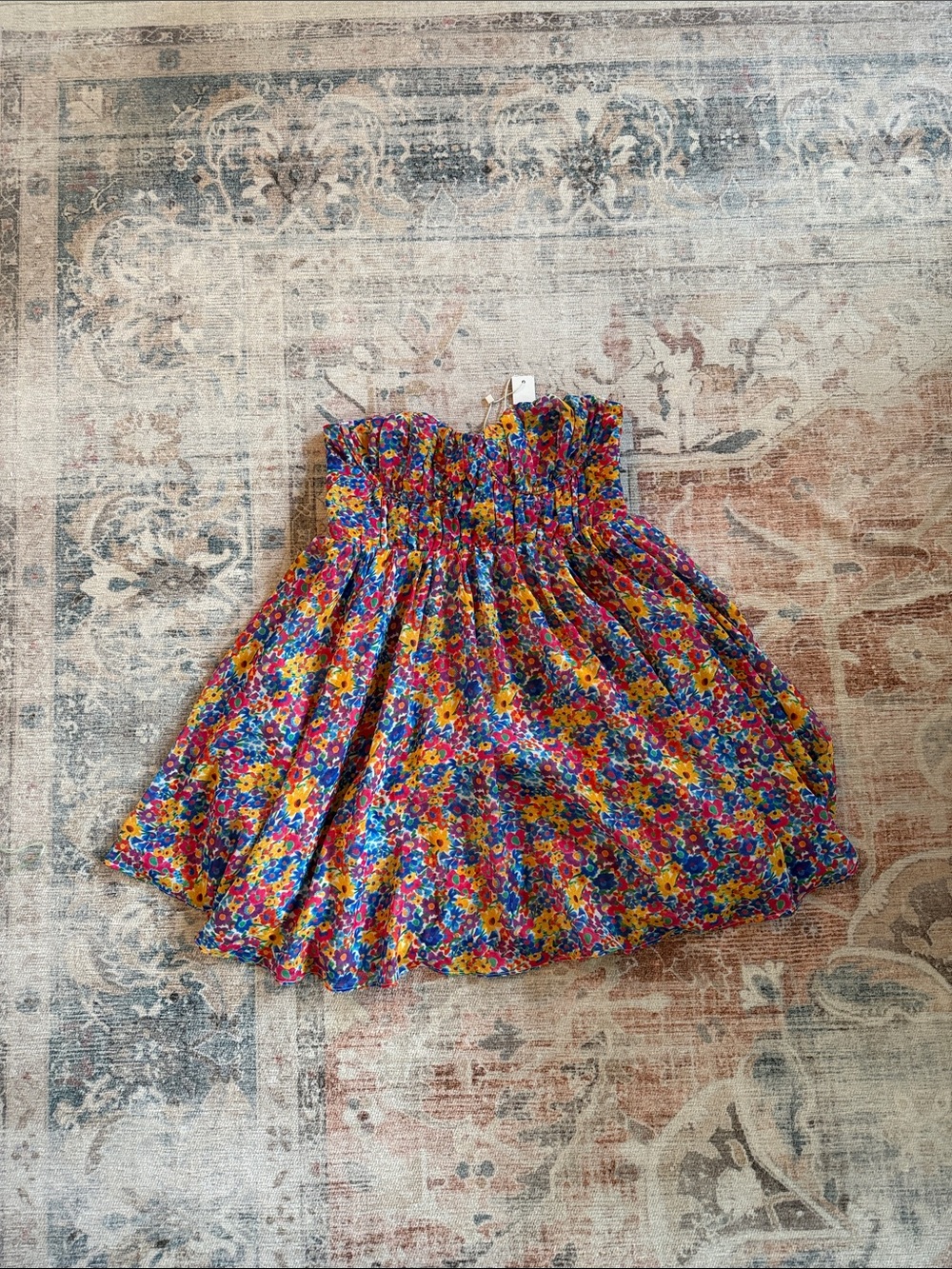 For Love & Lemons Multicolor Floral Smocked Mini Dress